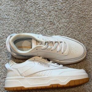 REEBOK Tech G Geo White Gold Gum Leather Sneakers - women’s size 8
